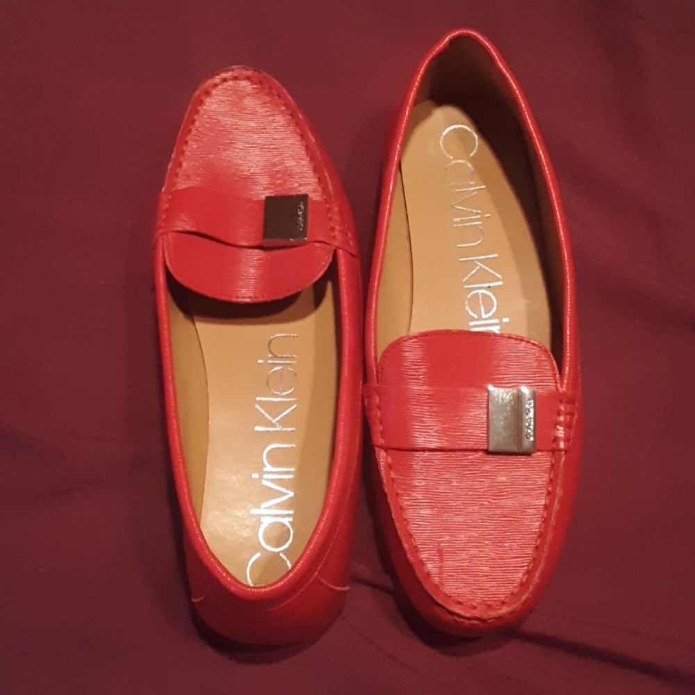 Calvin Klein red loafers